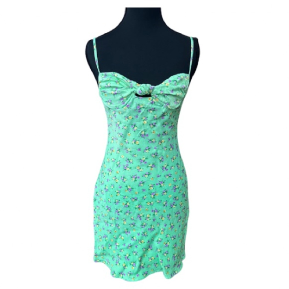 Zara Green Floral Dress Women’s XS Summer Spring Garden Party Feminine Garden